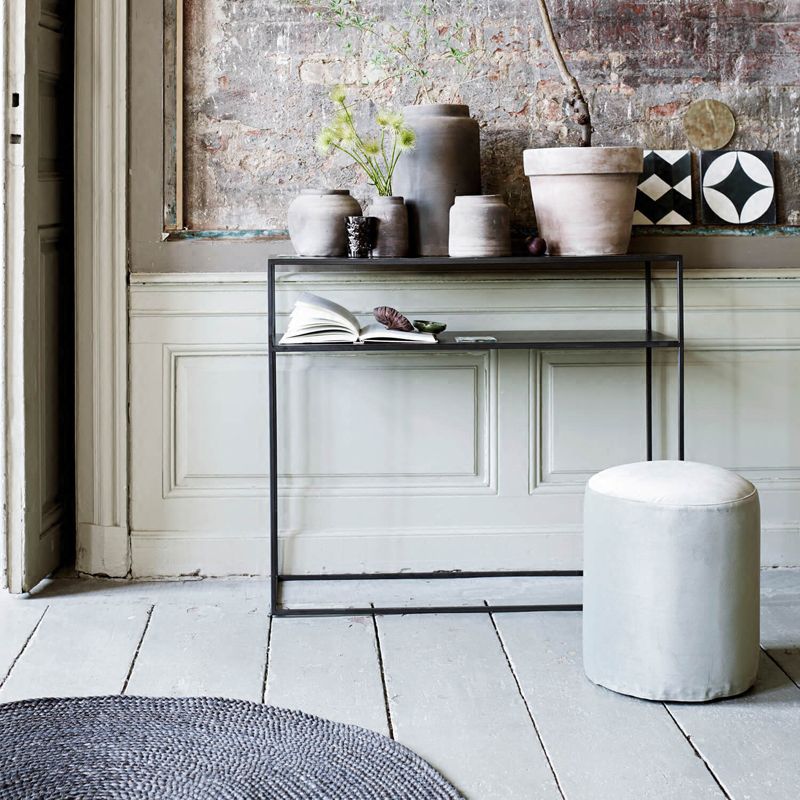 Contemporary Style Console Table Rectangle Metal Accent Table for Hall