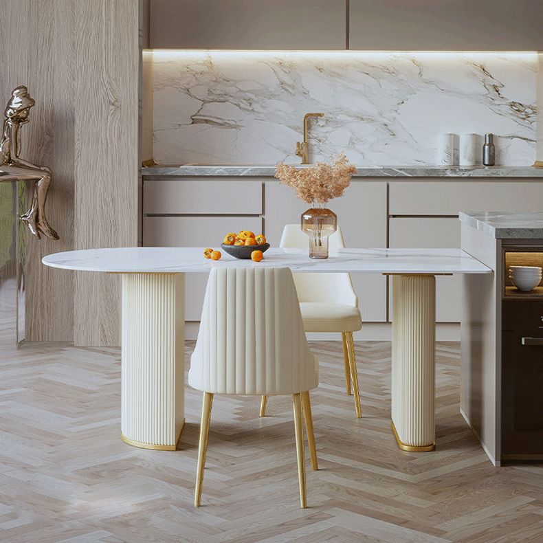 Glam 1/2/3/5 Pieces Dining Set Sintered Stone Dining Table for Home Use Clearhalo 'Dining Room Sets' 'Dining Tables & Seating' 'dining_room_set' 'furn' 'furn_dining_room_set' 'Furniture' 'furniture_dining_room_set' 'Kitchen & Dining Furniture' 'kitchen&dining_furn' 'kitchen' 1200x1200_3e03a27a-a320-44fb-98d8-63aaa837266f