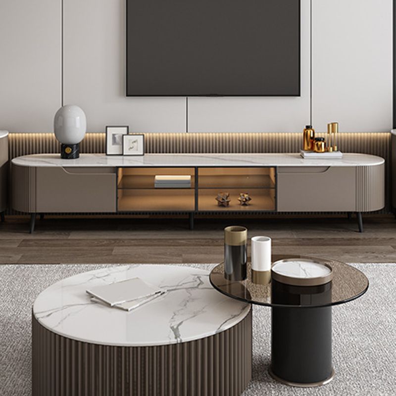 Stone Media Console TV Stand Modern TV Stand Console with Drawers Clearhalo 'furn' 'furn_tv_stands_entertainment_centers' 'Furniture' 'Living Room Furniture' 'TV Stands & Entertainment Centers' 'TV Stands & Media Storage Furniture' 'tv_stands_entertainment_centers' 1200x1200_3e04fb6c-3702-4f56-9368-ac80ec9c2869