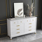 Commode en bois massif avec coffre de rangement Classic Glam de 17,55 pouces avec 5/7/9 tiroirs