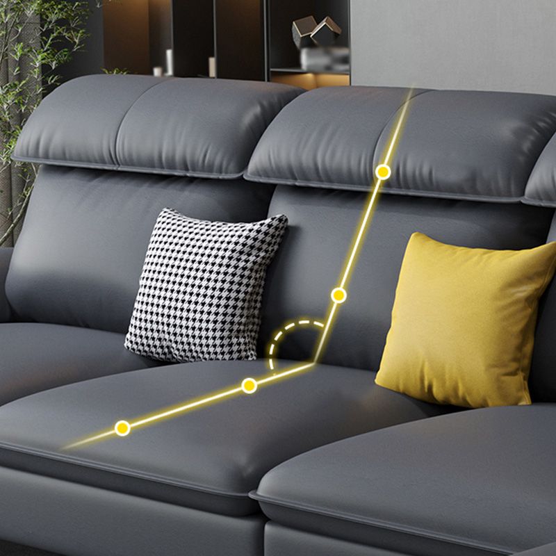 High Back Faux leather Pillow Top Arm Sofa and Sectional with Wear resistant Clearhalo 'furn' 'furn_sectionals' 'Furniture' 'furniture_sectionals' 'kitchen' 'kitchen_sectionals' 'Living Room Furniture' 'Sectionals' 1200x1200_3e0547da-144e-4786-9b0a-b2c563276a4c