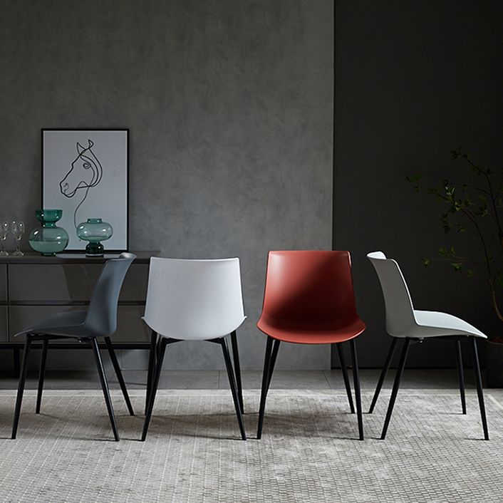 Contemporary Metal Dining Chair Solid Back Dining Chair for Home Use Clearhalo ' kitchen&dining_furn' 'Dining Chairs' 'Dining Tables & Seating' 'dining_chair' 'furn' 'furn_dining_chair' 'Furniture' 'furniture_dining_chair' 'Kitchen & Dining Furniture' 'kitchen' 1200x1200_3e0764d5-abbd-48d2-b416-160526554fdd