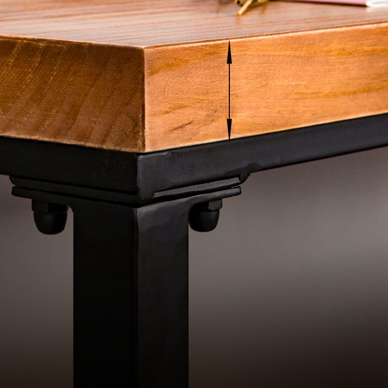 Industrial Trestle Cocktail Bar Table Solid Wood Rectangle Counter Table