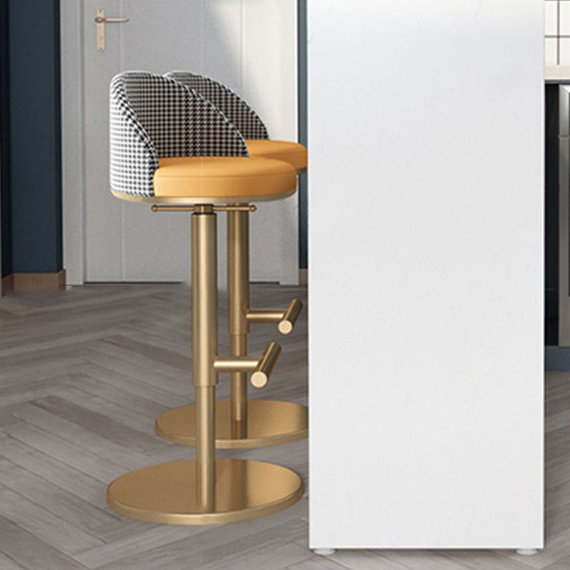 Adjustable Height Armless ar Chair Modern Upholstered Rotatable Bar Stool Clearhalo 'Bar Furniture' 'Bar Stools' 'bar_stools' 'furn' 'furn_bar_stools' 'Furniture' 'Kitchen & Dining Furniture' 1200x1200_3e08d446-0f0f-4353-9078-7c62fb808376