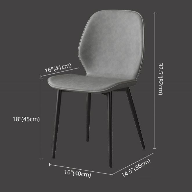 Faux Leather Contemporary Dining Room Chair Matte Finish Solid Back Dining Chairs Clearhalo ' kitchen&dining_furn' 'Dining Chairs' 'Dining Tables & Seating' 'dining_chair' 'furn' 'furn_dining_chair' 'Furniture' 'furniture_dining_chair' 'Kitchen & Dining Furniture' 'kitchen' 1200x1200_3e0a0bc4-30c5-4ccf-b0fd-7962d236dff6