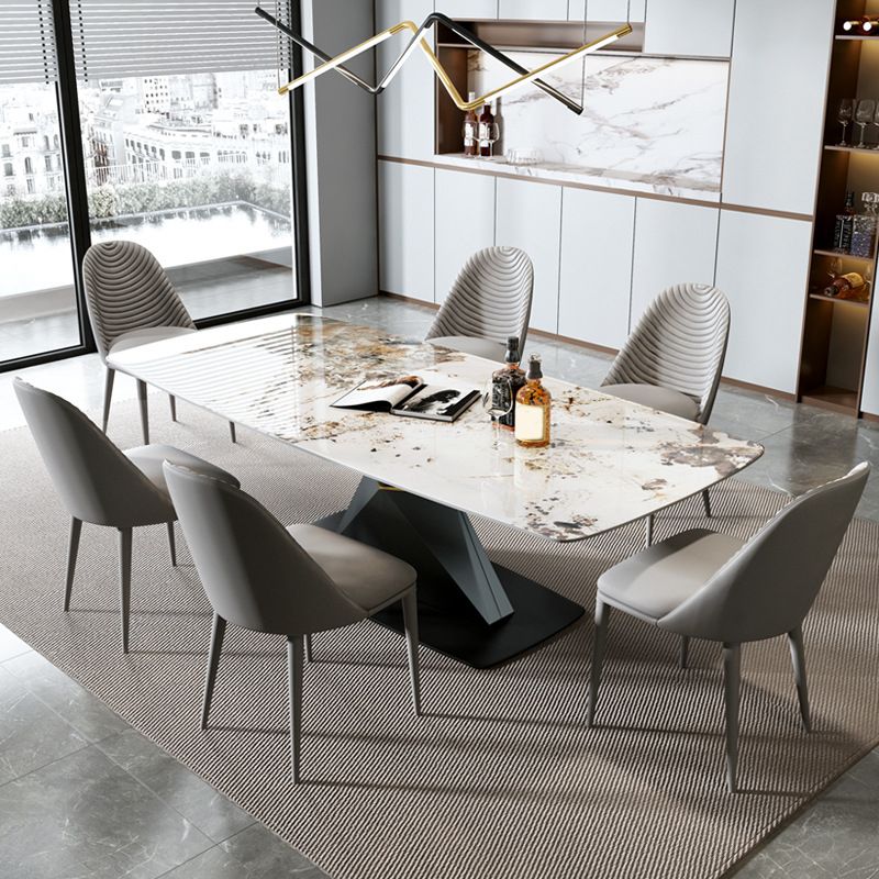 Modern Sintered Stone Top Dining Set Rectangle 1/2/5/7 Pieces Dinette Table Set Clearhalo 'Dining Room Sets' 'Dining Tables & Seating' 'dining_room_set' 'furn' 'furn_dining_room_set' 'Furniture' 'Kitchen & Dining Furniture' 1200x1200_3e0a4722-d65d-47c8-90e0-21e96a422b1b