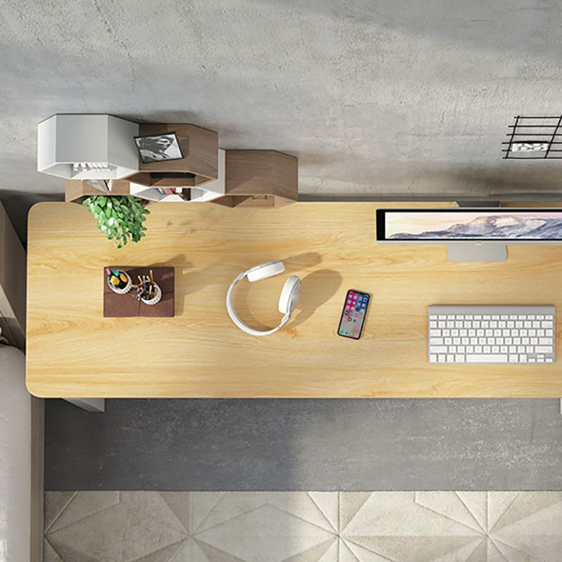 Rectangular Wood Office Desk Bedroom Writing Desk with Metal Legs Clearhalo 'furn' 'furn_office_desk' 'Furniture' 'Office Desks' 'Office Furniture' 'office_desk' 1200x1200_3e0a9cb5-0ff3-451c-b58e-0bc78ac1fff3