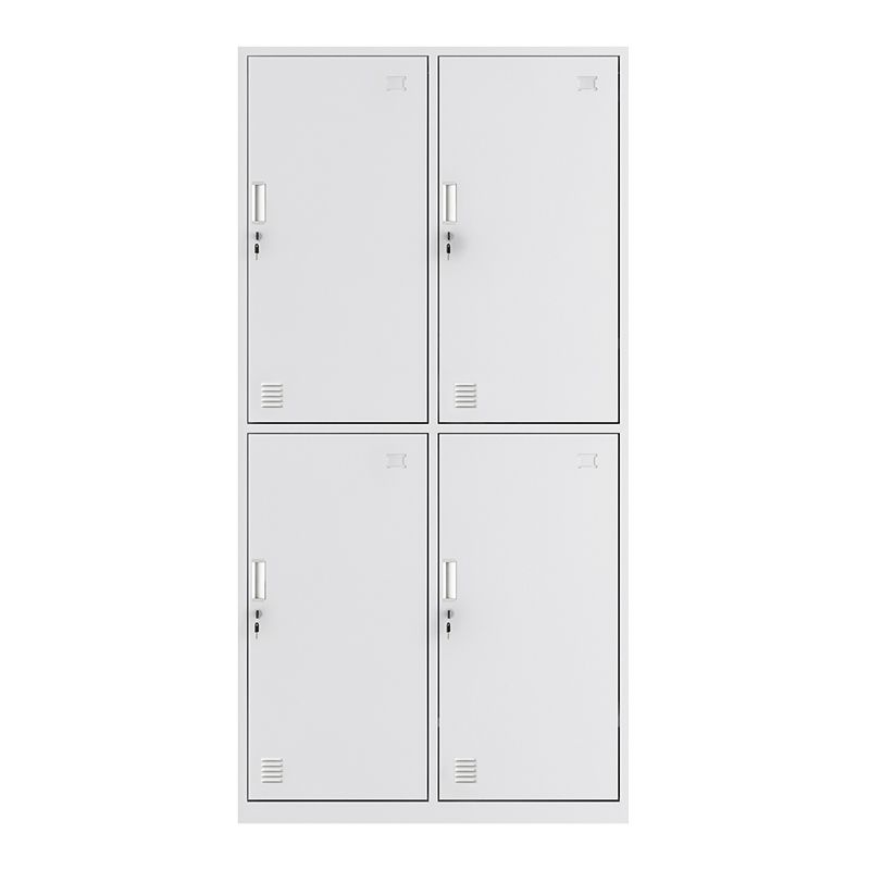 Contemporary Style Wardrobe Armoire White Color Steel Wardrobe Closet with Locks Clearhalo 'Armoires & Wardrobes' 'armoires_wardrobes' 'Bedroom Furniture' 'furn' 'furn_armoires_wardrobes' 'Furniture' 1200x1200_3e0b06c3-297e-4c06-be18-17d6b1c3d8b3