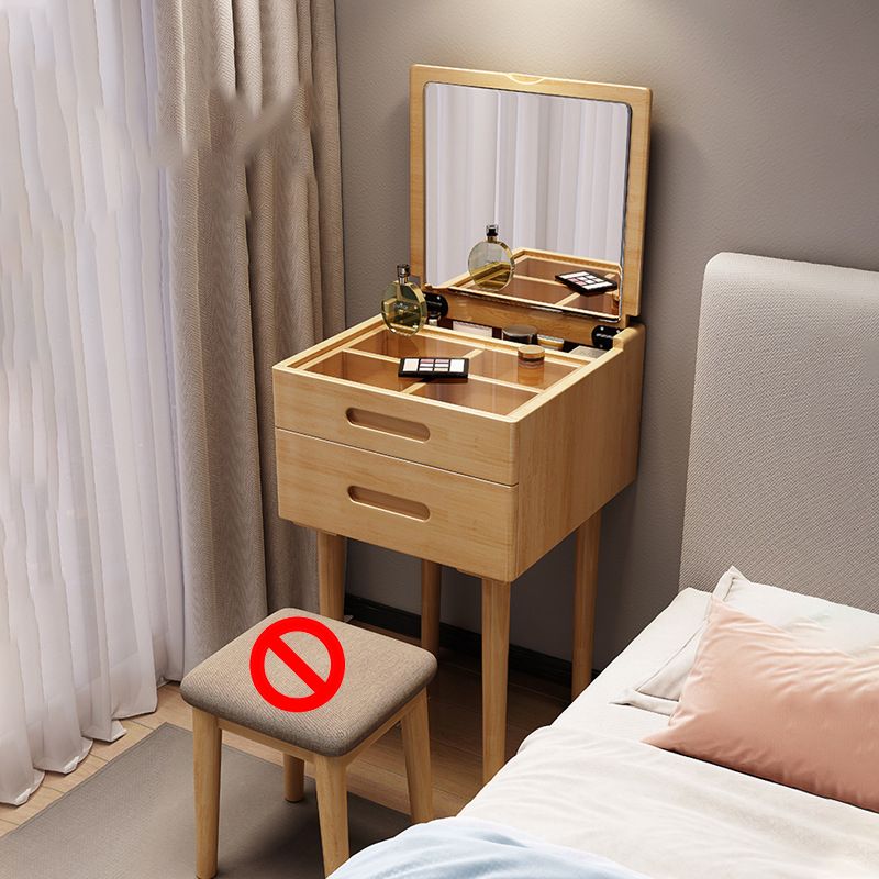 Set di vanità a fogli mobili in legno massiccio set di sgabelli da scrivania a specchio