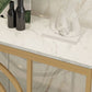 12 "W Glam Stone Console Tavolo Rettangolo Accente astratto Tavolo per Hall