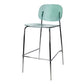 Taburete de mostrador con base plateada moderno, reposapiés acrílico rectangular, taburete de altura