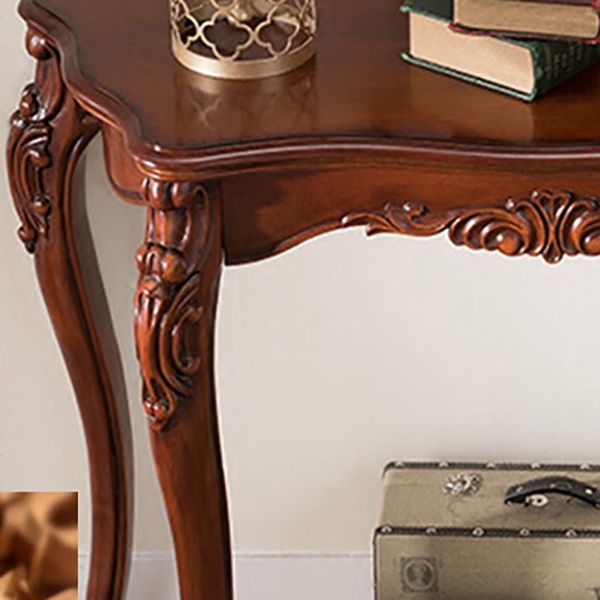 Legno massiccio 31,49 "H/33.46" H Tavola marrone scuro per forma libera da sala