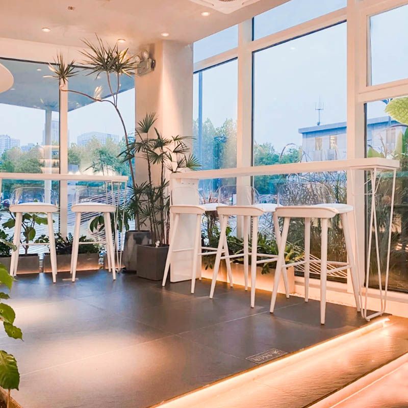 Industrial Style Bar Table 42-inch Height White Wood Top Metal Base Bistro Table Clearhalo 'Bar Furniture' 'Bar Tables' 'bar_tables' 'furn' 'furn_bar_tables' 'Furniture' 'furniture_bar_tables' 'Kitchen & Dining Furniture' 'kitchen&dining_furn' 'kitchen' 1200x1200_3e0ff466-cb95-4444-a93f-55d0e03b9b81