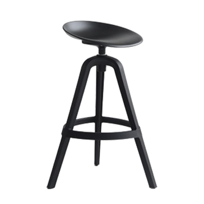 Modern Indoor Bar & Counter Stool Low Back Plastic Footrest Dining Stool