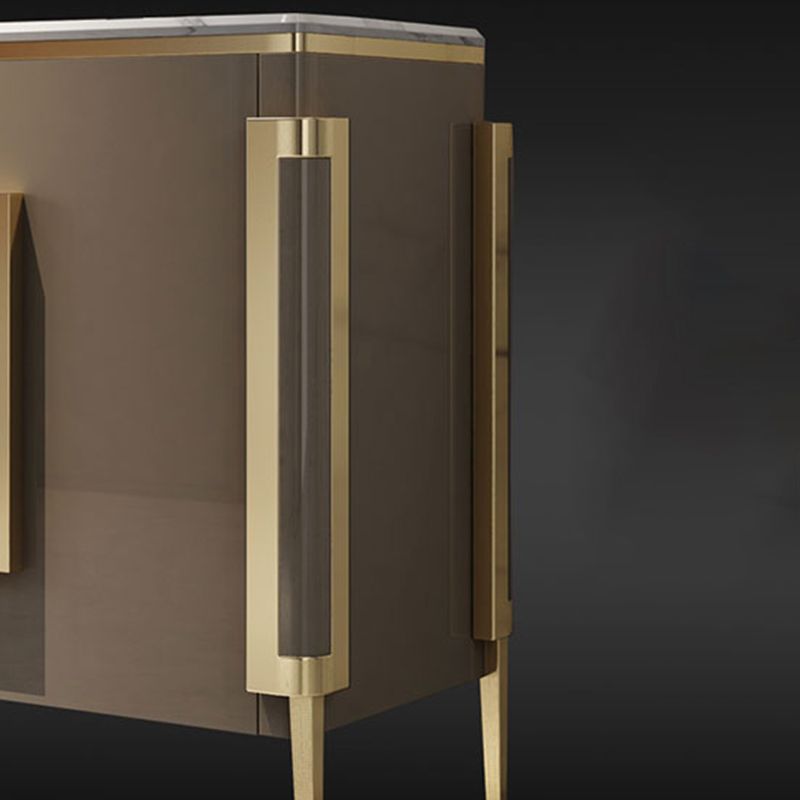 Scheda laterale di pietra a buffet contemporanea con mobili