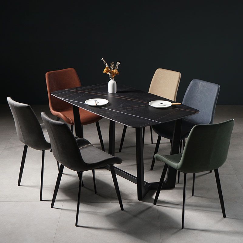 Contemporary Style Chairs Dining Armless Side Chairs with Metal Legs for Kitchen Clearhalo ' kitchen&dining_furn' 'Dining Chairs' 'Dining Tables & Seating' 'dining_chair' 'furn' 'furn_dining_chair' 'Furniture' 'furniture_dining_chair' 'Kitchen & Dining Furniture' 'kitchen' 1200x1200_3e12d546-4141-45f3-80d8-39a223cb327f