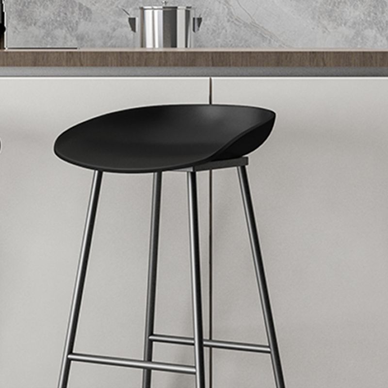 Modern Armless Backrest Counter Stool Iron Household Bar Stool with Plastic Seat and Pedal Clearhalo 'Bar Furniture' 'Bar Stools' 'bar_stools' 'furn' 'furn_bar_stools' 'furniture_bar_stools' 'Kitchen & Dining Furniture' 'kitchen&dining_furn' 'kitchen' 'kitchen_furn' Furniture' 1200x1200_3e144745-e427-48fd-9f20-c8fd8c8054de
