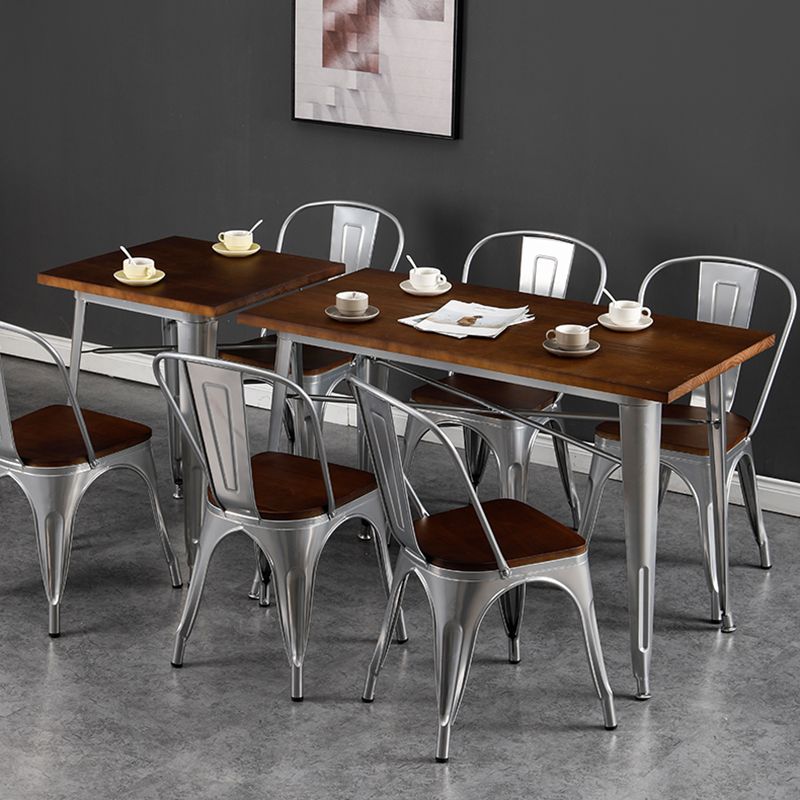 Industrial Style Solid Wood Top Dining Table Brown Table with Metal Base for Dinning Room Clearhalo ' dining_table' 'Dining Tables & Seating' 'Dining Tables' 'furn' 'furn_dining_table' 'Furniture' 'furniture_dining_table' 'Kitchen & Dining Furniture' 'kitchen&dining_furn' 'kitchen' 'kitchen_dining_table' 1200x1200_3e15d9a3-97b9-436f-bdcc-190940477b27