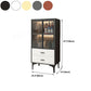 Modern Display Cabinet Faux Wood Storage Cabinet with Glass Doors for Living Room Clearhalo 'Display & China Cabinets' 'display_china_cabinets' 'furn' 'furn_display_china_cabinets' 'Furniture' 'Kitchen & Dining Furniture' 1200x1200_3e161833-b04b-4560-be46-7d8287f0fc61