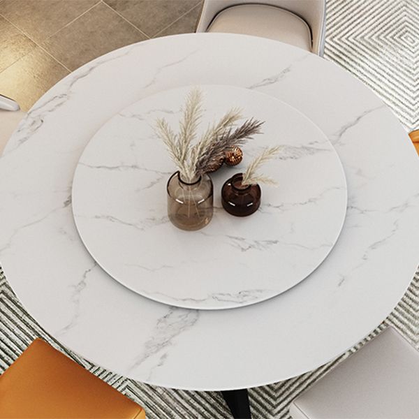 Sintered Stone Dining Table Round Modern Dining Table with Black Frame Clearhalo ' dining_table' 'Dining Tables & Seating' 'Dining Tables' 'furn' 'furn_dining_table' 'Furniture' 'furniture_dining_table' 'Kitchen & Dining Furniture' 'kitchen&dining_furn' 'kitchen' 'kitchen_dining_table' 1200x1200_3e17bf5b-2c37-4f01-8f14-44a5c5b26918
