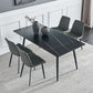 Industrial Rectangle Stone Table Standard Height Kitchen Room Table with 4 Legs