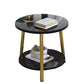 Modern Style Round/oval Wood-paneled 3/4 Leg Base with Storage Rack Coffee Table