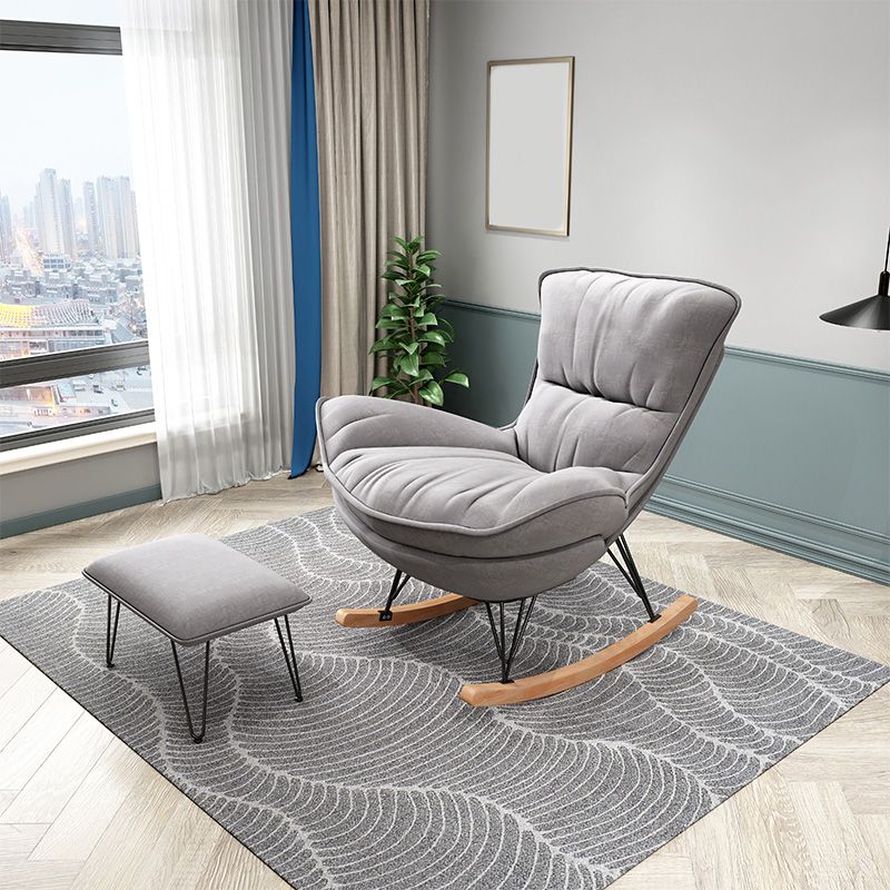 27.56 "L x 37.4" W x 34.65 "H Silla trasera sin brazo, reclinable moderno con otomana