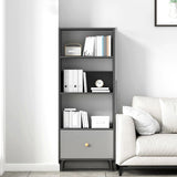 Gray Engineered Wood Bookcase Open Back with Shelves Bookshelf Vertical Clearhalo 'Bookcases' 'furn' 'furn_bookcases' 'Furniture' 'Office Furniture' 1200x1200_3e1b1b30-c0ac-48cc-bdf6-54afe487aa6e