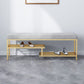Metal Cushioned Included Bench Contemporary Accent Bench with Shelves