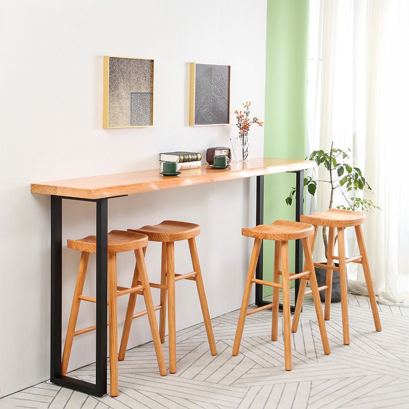 Modern 1/2/5 Pieces Wood Bar Table Set Rectangle Bar Table with High Stools for Kitchen Clearhalo 'Bar Furniture' 'furn' 'furn_home_bar_bar_sets' 'Furniture' 'Home Bars & Bar Sets' 'home_bar_bar_sets' 'Kitchen & Dining Furniture' 1200x1200_3e1b4bf5-0664-449e-b87d-c4ed9f62a489