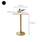 Glam Faux Marble Bar Table 41.3"H Pedestal Bistro Bar Desk with Metal Base