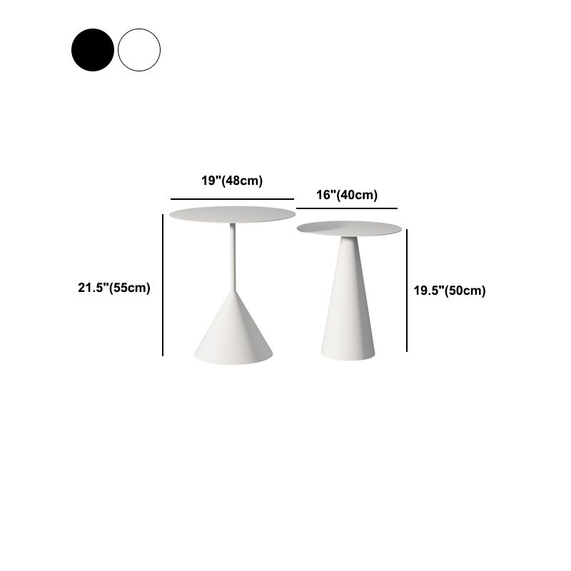 Mesa de metal redonda moderna de mediados de siglo con mesa de café de la base de pedestal