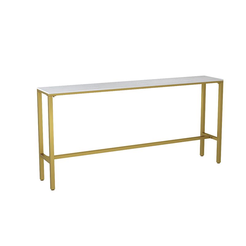 Modern Faux Marble Rectangle White Top Trestle Bar Dining Table for Kitchen Clearhalo 'Bar Furniture' 'Bar Tables' 'bar_tables' 'furn' 'furn_bar_tables' 'Furniture' 'Kitchen & Dining Furniture' 1200x1200_3e1c70bb-fd31-49c5-b80e-ea78d1b18cc9