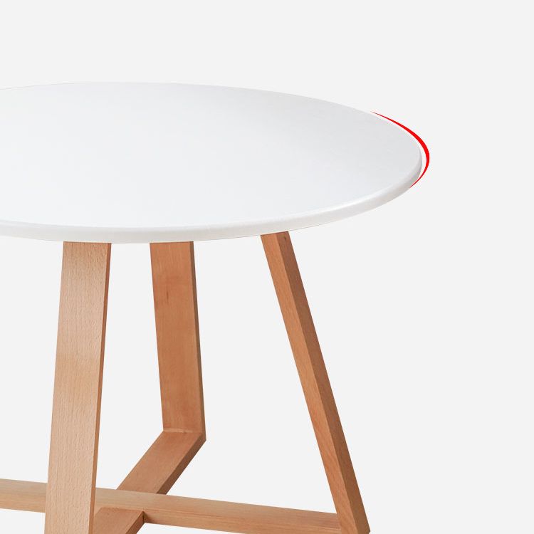 Table basse ronde en bois de style moderne, table de cocktail à pieds croisés