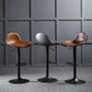 Adjustable Height Bucket Seat Bar Stools Faux Leather Swivel Barstool