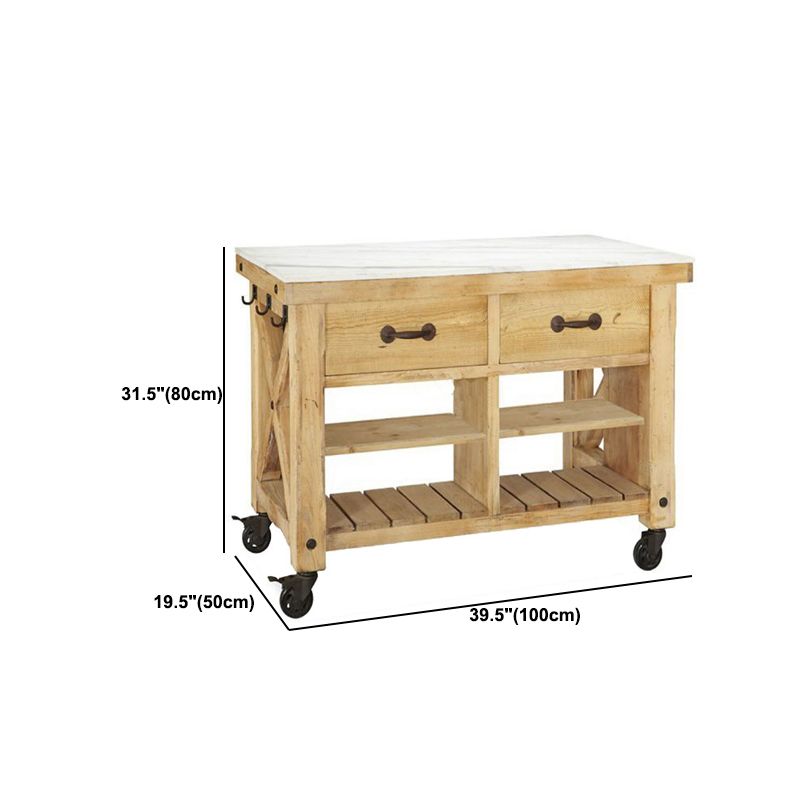 Contemporary Wood Kitchen Trolley Stationary Kitchen Island Table with Drawer Clearhalo 'furn' 'furn_kitchen_islands_carts' 'Furniture' 'Kitchen & Dining Furniture' 'Kitchen Islands & Carts' 'kitchen_islands_carts' 1200x1200_3e1d8276-d5c9-403d-9403-b025ac3800d0