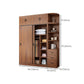 Solid Wood Frame Wardrobe Freestanding Wardrobe with Sliding Doors