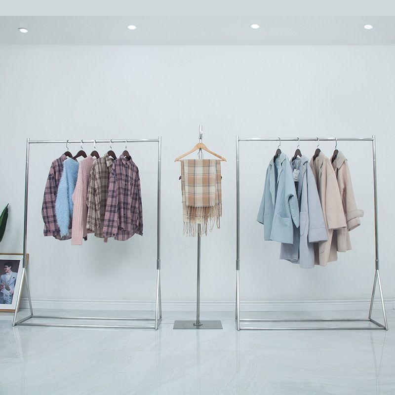 Industrial Style Coat Hanger Free Standing Stainless Steel Coat Rack