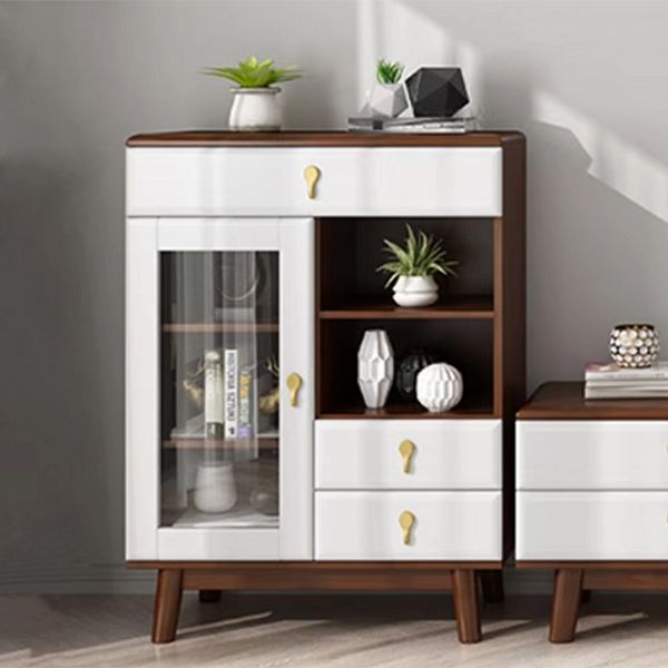 3 - Drawer Rubberwood Accent Cabinet 43.3" Tall 1 - Door Chest Clearhalo 'Cabinets & Chests' 'cabinets_chests' 'furn' 'furn_cabinets_chests' 'Furniture' 'Living Room Furniture' 1200x1200_3e1f5951-549e-4493-9cc3-ed6c5f14486e