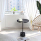 15.74" Wide Round Side Accent Table Marble Top Pedestal End Table