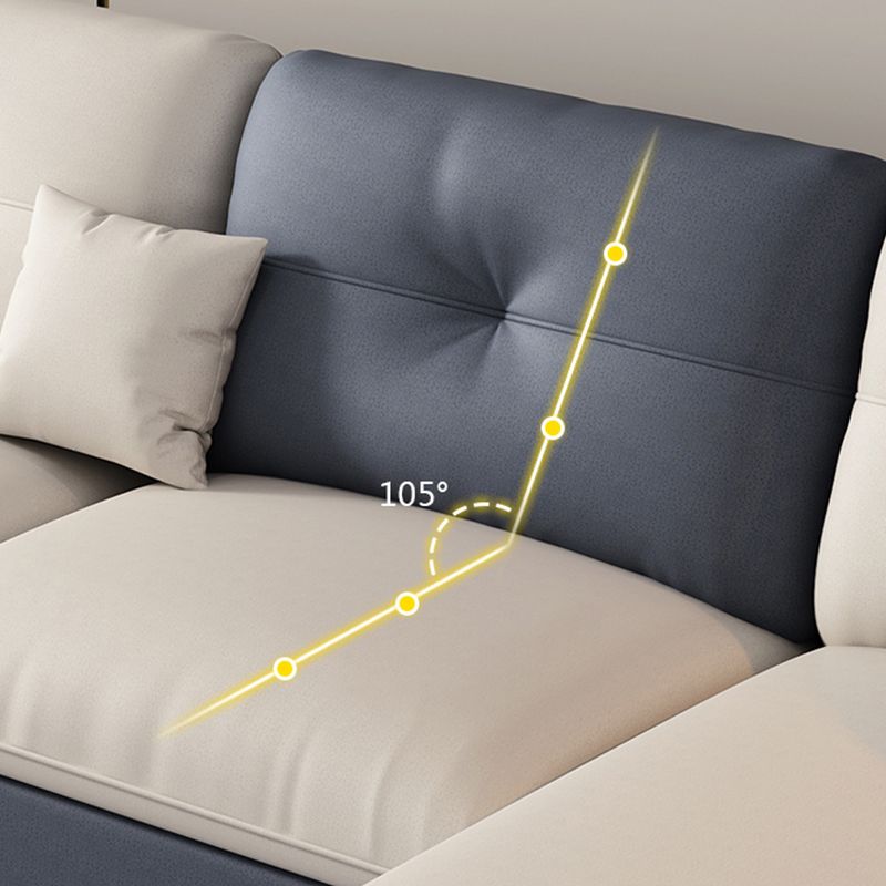 30,7 "H divano e chaise di braccio quadrato in fico scandinavo per soggiorno