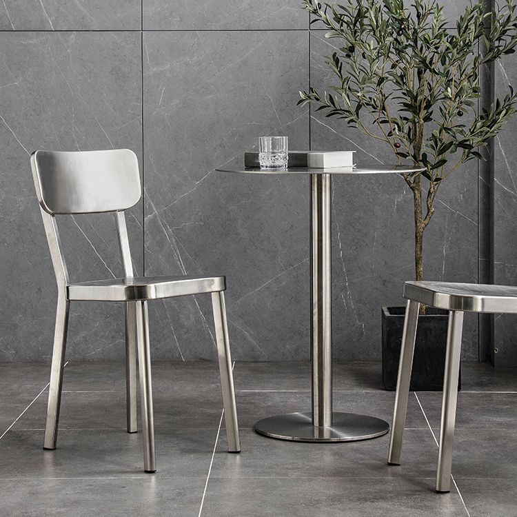 Metal Industrial Dining Table Stainless Steel Table for Kitchen and Dining Room Clearhalo ' dining_table' 'Dining Tables & Seating' 'Dining Tables' 'furn' 'furn_dining_table' 'Furniture' 'furniture_dining_table' 'Kitchen & Dining Furniture' 'kitchen&dining_furn' 'kitchen' 'kitchen_dining_table' 1200x1200_3e201091-2ef0-4e6f-ac6c-d5c6d24cf95d