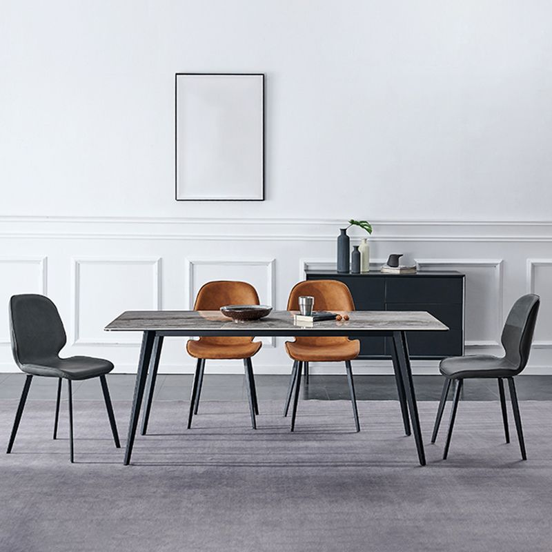 Modern Style Chair Faux Leather and Metal Dining Side Chair for Home Clearhalo 'Dining Chairs' 'Dining Tables & Seating' 'dining_chair' 'furn' 'furn_dining_chair' 'Furniture' 'Kitchen & Dining Furniture' 1200x1200_3e2139c0-9961-452d-a48e-e4fc463203f7