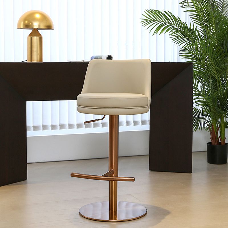 Tabouret de comptoir rotatif de style moderne avec coussin en cuir