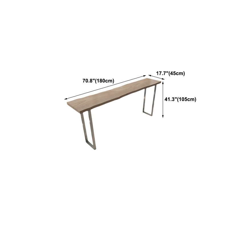 Solid Wood Bar Table Silver and Metal Base Bar Table for Kitchen LivingRoom Coffee Room Clearhalo 'Bar Furniture' 'Bar Tables' 'bar_tables' 'furn' 'furn_bar_tables' 'Furniture' 'Kitchen & Dining Furniture' 1200x1200_3e22c83d-9662-4b32-b2c2-c433bbee4352
