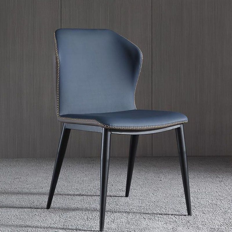 Contemporary Style Wingback Chair Armless Leather Dining Chairs for Home Clearhalo ' kitchen&dining_furn' 'Dining Chairs' 'Dining Tables & Seating' 'dining_chair' 'furn' 'furn_dining_chair' 'Furniture' 'furniture_dining_chair' 'Kitchen & Dining Furniture' 'kitchen' 1200x1200_3e25233f-f64a-45d3-94bb-7a1527cbaf53
