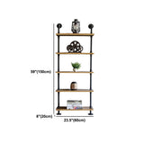 Wall Unit and Etagere Bookshelf Industrial Black Iron Frame and Pine Wood Shelf Clearhalo 'Bookcases' 'furn' 'furn_bookcases' 'Furniture' 'furniture_bookcases' 'kitchen' 'kitchen_bookcases' 'Living Room Furniture' 'Office Furniture' 1200x1200_3e253587-3f8b-48e1-b7c5-61209ad09c83