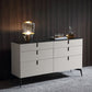 Sideboard in legno moderno ingegnerizzato a buffet a 6 cassetti con pietra per soggiorno