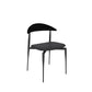 Modern Open Back Dining Chairs Faux Leather Cushion Armless Dining Side Chair