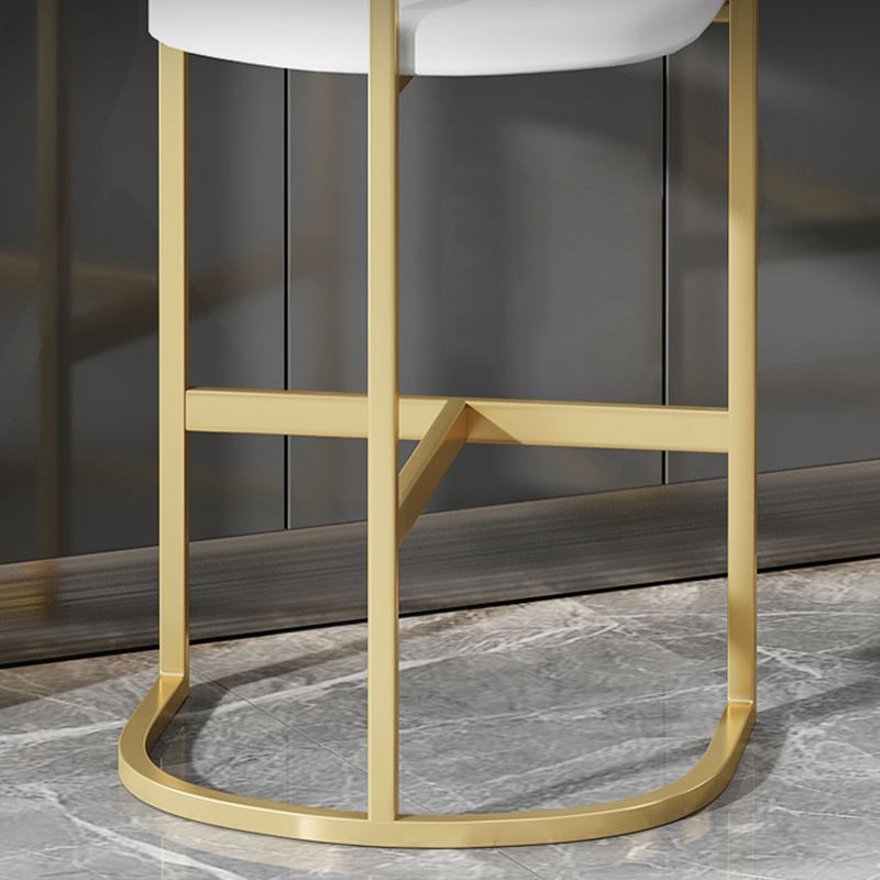 Glam Style Leather Bar Stool Backrest Counter Stool for Bristol